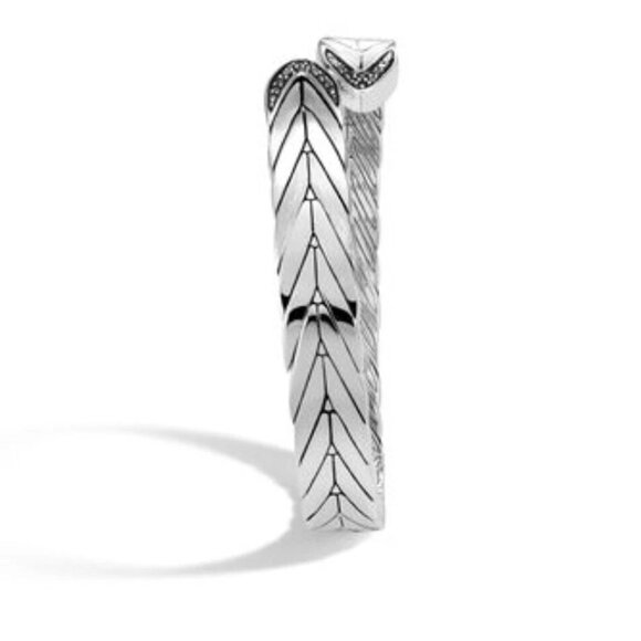 John Hardy Modern Chain Sterling Silver 925 Black Sapphire Bypass Cuff Bracelet - Picture 4 of 13